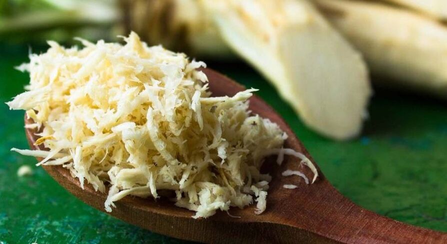 raíz de rábano picante para o tratamento da artrose